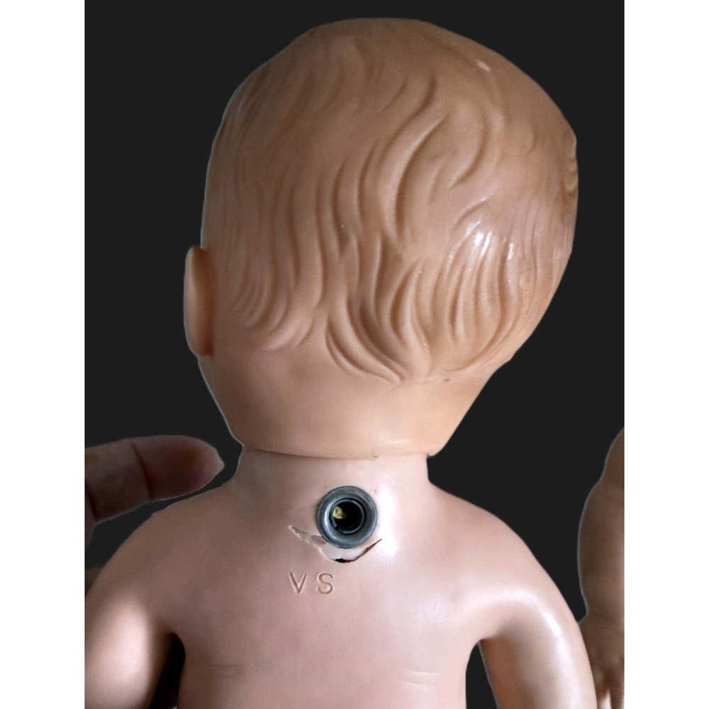 Vintage Pair Squeak Dolls for Parts / Repair 1956 Sun and 1960s Viceroy VS Doll - Picture 9 of 10